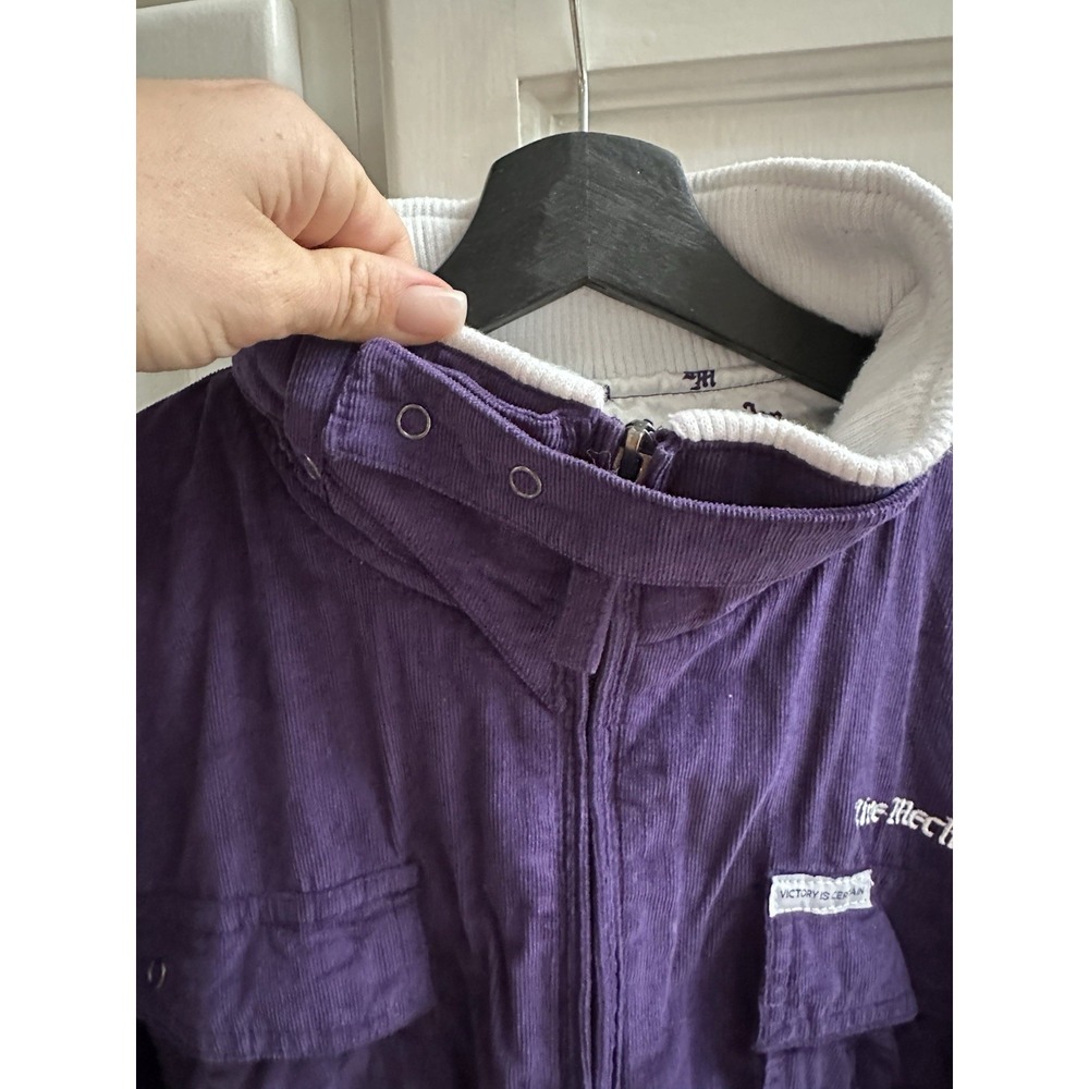 Vintage Live Mechanics Victory Is Certain Purple Mens Jacket Quilted Size L - Picture 4 of 11